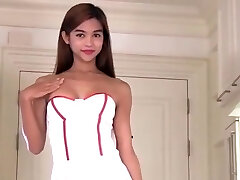 Nurse ladyboy jacks off