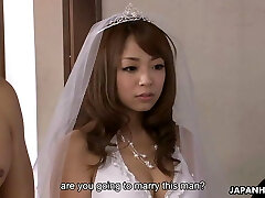 The freshly married couple fucks and creams the bride The freshly married couple fucks and creams the bride