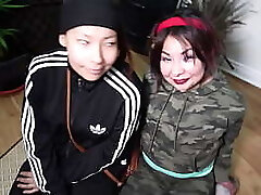 NDNgirls #12 - "_Happy Hour"_ Double suck off from 2 Cree Native American Indian teen 18yo lesbians with big tits who wanna try their first-ever big black penis on NDNgirls native yankee porno site
