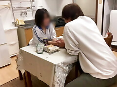 She blushes at her bf's male pubes after a lengthy time. They have fuck-fest on the dining table because they can't stand it.