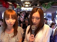 Japanese party bus orgy with girls pounding strangers