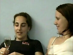 Amateur Euro Honies get their first lesbian experience