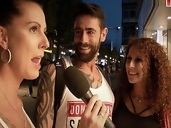 Brunette Gf With Tattoos Fucks Stranger In Front Of Her Beau