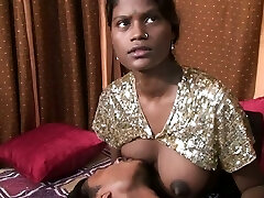 Busty brown flesh Indian Gf squeezing milk out of her juggs