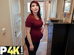 DEBT4k. Bank agent gives pregnant MILF delay in exchange for swift orgy