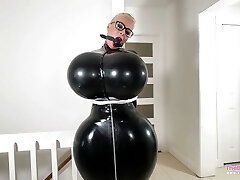 Body inflation dreams in latex (ass and breast expansion)