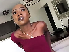 Skinny African chick skips the line
