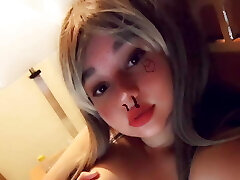 Emo girl plays with her big boobs Emo girl plays with her big boobs