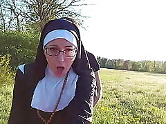 This nun gets her ass packed with cum before she goes to church !!