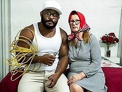 granny gets deep ass fucked by an electrician
