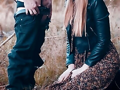 My first video with sound! Deep blowjob in the woods & giant cum load in my mouth - clothedpleasures