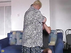 Fat Granny Helps Step Grandson to Jism