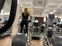 Quick fuck in the gym. Risky public intercourse with Californiababe.
