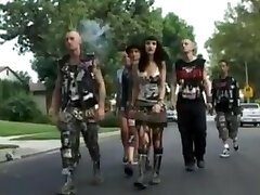 Goth Rock Chick Gets Tag Teamed