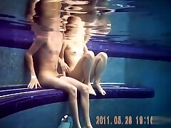 Super-naughty nudists enjoy banging hard underwater in the pool