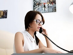 Nerdy secretary DPed at work Nerdy secretary DPed at work