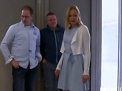 Young blonde Kitty Blair is fucked by two old and nasty dudes Young blonde Kitty Blair is fucked by two old and nasty dudes