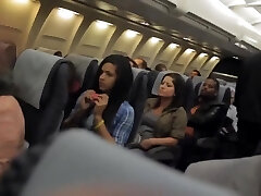 Risky Voyeur Webcam Flashing in the Airplane