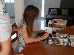 I pee on my girlfriend while she has breakfast I pee on my girlfriend while she has breakfast