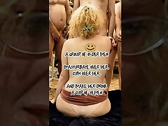 Pale teen used by senior men who drinks their cum