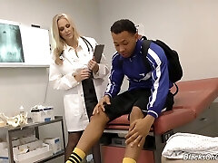 Jaw ripping off doctor Julia Ann fucks one black young dude