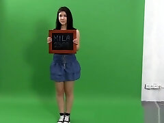 Nubile strips at casting Nubile strips at casting