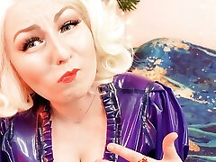 Hot MILF in LATEX with BRACES sexy ASMR MUKBANG video - eating ice-juices - mouth journey vore close up