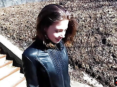 Very Risky Teen Games Blow-job in a Public Place and Flashing Bra-stuffers