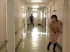 DI2305-An office lady who was smeared with an aphrodisiac by a molester is running away while splooging nude