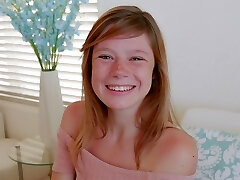 Cute Teen Ginger-haired With Freckles Orgasms During Casting POV