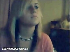 Ultra-cute blonde on webcam