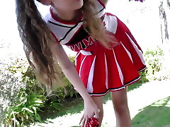 Teenager Cheerleader Elena Koshka Gets Cross Witnessed From Too Much Dick