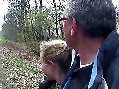 Wild German stunner gets penetrated by two loaded cocks at the same time