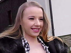 Cheeky teen Olivia Valentina having a hard fucky-fucky with a huge white pecker