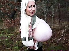 Chubby Platinum-blonde MILF Showing Her Big Boobs