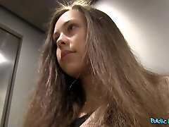 Amateur dark haired Abril Alol takes a lot of currency for her pussy