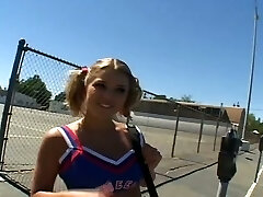 Picking up this college cheerleader babe was as easy as one two trio Picking up this college cheerleader babe was as easy as one two trio