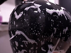 Spectacular maid in latex and foam