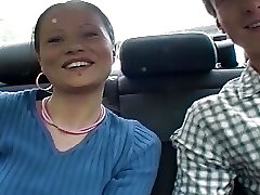 Sexy brunette teen sucking a hard cock in the truck Sexy brunette teen sucking a hard cock in the truck