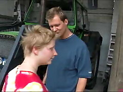 Ugly chubby blonde garage chief fuck her employee, eating his cum Ugly chubby blonde garage chief fuck her employee, eating his cum