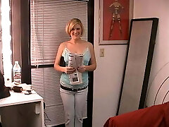 Short-haired blonde cutie spreads legs and rubs her wet vagina Short-haired blonde cutie spreads legs and rubs her wet vagina