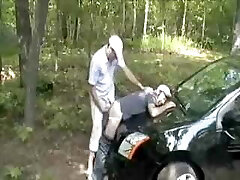 Drilled me over the bonnet of his car. HOT!