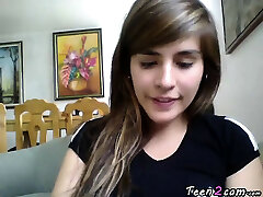 Teenager masturbates front the webcam