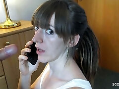 First-timer Cheating Fuck while calling her Boyfriend - German Teen Nicky-Foxx