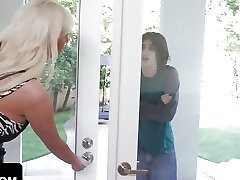 Curvy Cougar In Sexy Undergarments Jordan Maxx Fucks The Guy Next Door And Makes Him Cum On Her Tits - Mylf
