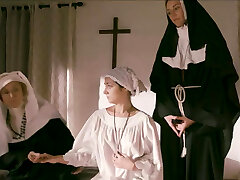Erotic lovemaking ritual with lesbian nuns