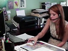 Mature office chief seduce her red-haired teen employer