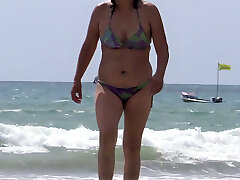 Mature wife enjoys romp on the beach, full cumshot