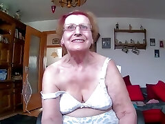 Grandma in underwear and stockings