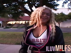 Light-haired Cheerleader With Big Tits Getting Her Pussy Destroyed